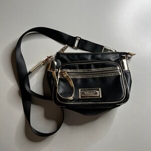 Versace Parfums Black Gold Crossbody Bag Messenger Travel Multi-Pocket‎